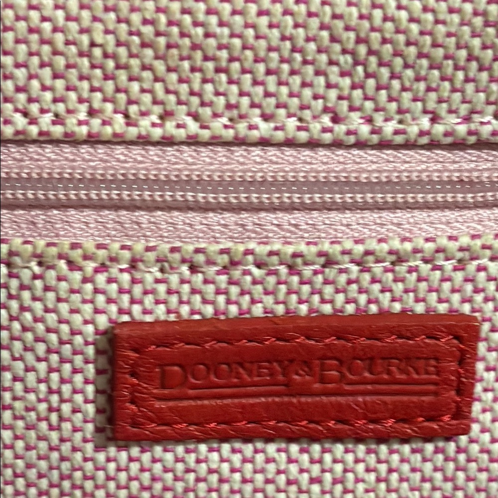 Dooney & Bourke Belvedere Leather and Canvas Handbag/Satchel - Red - Picture 14 of 15
